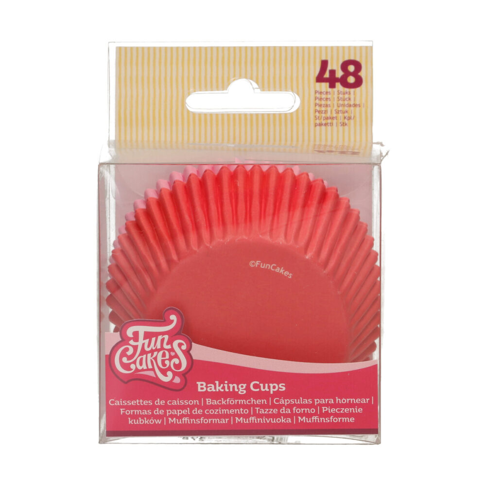 F84340 FunCakes Baking Cups Pink Red Baking Cups Roze / Rood
