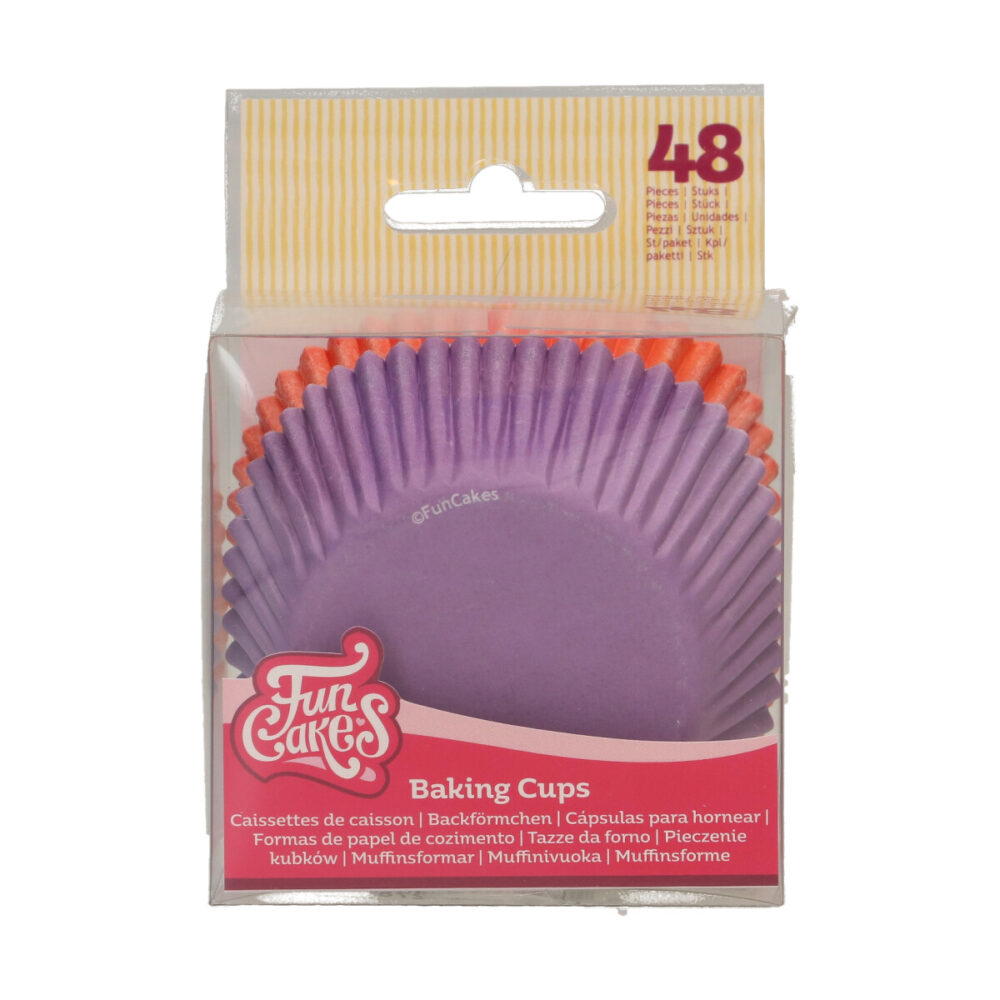 F84345 FunCakes Baking Cups Purple Orange Baking Cups Purple / Orange