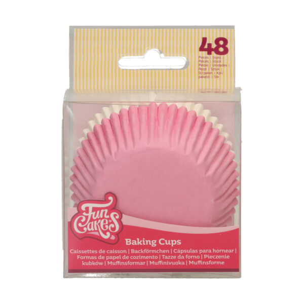 F84355 FunCakes Baking Cups Light Pink White