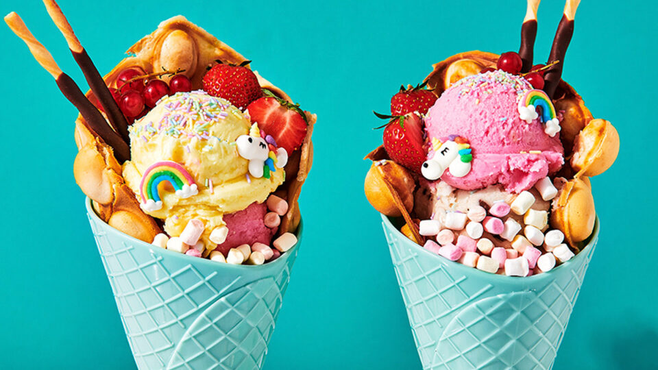 Waffle and ice cream hotsell