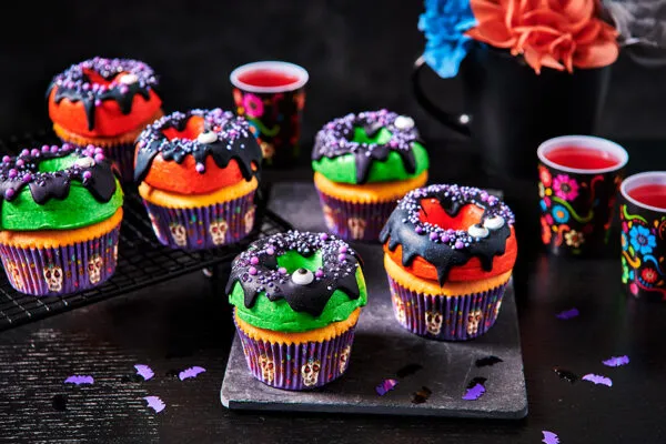 Halloween donut cupcakes