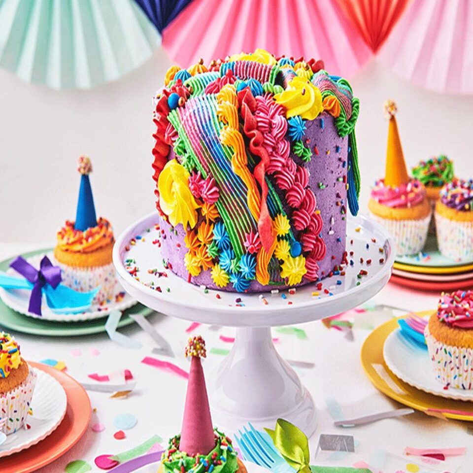Colourful birthday cake
