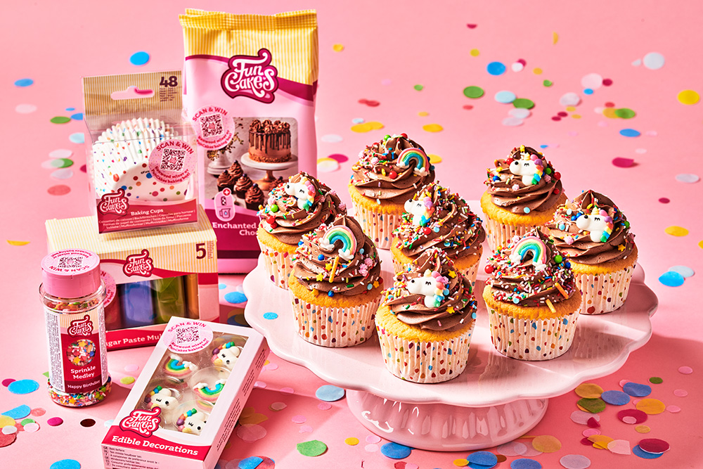 Scatola Per 6 Cupcake FunCakes – In Cartone Con Motivo Floreale – 24 X 16 X 8 Cm – Perfetta Per Regali E Trasporto - 4