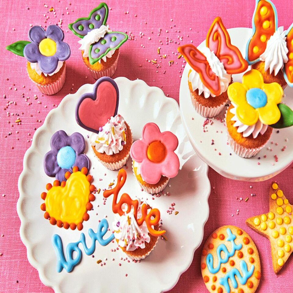 Mini cupcakes met choco versieringen