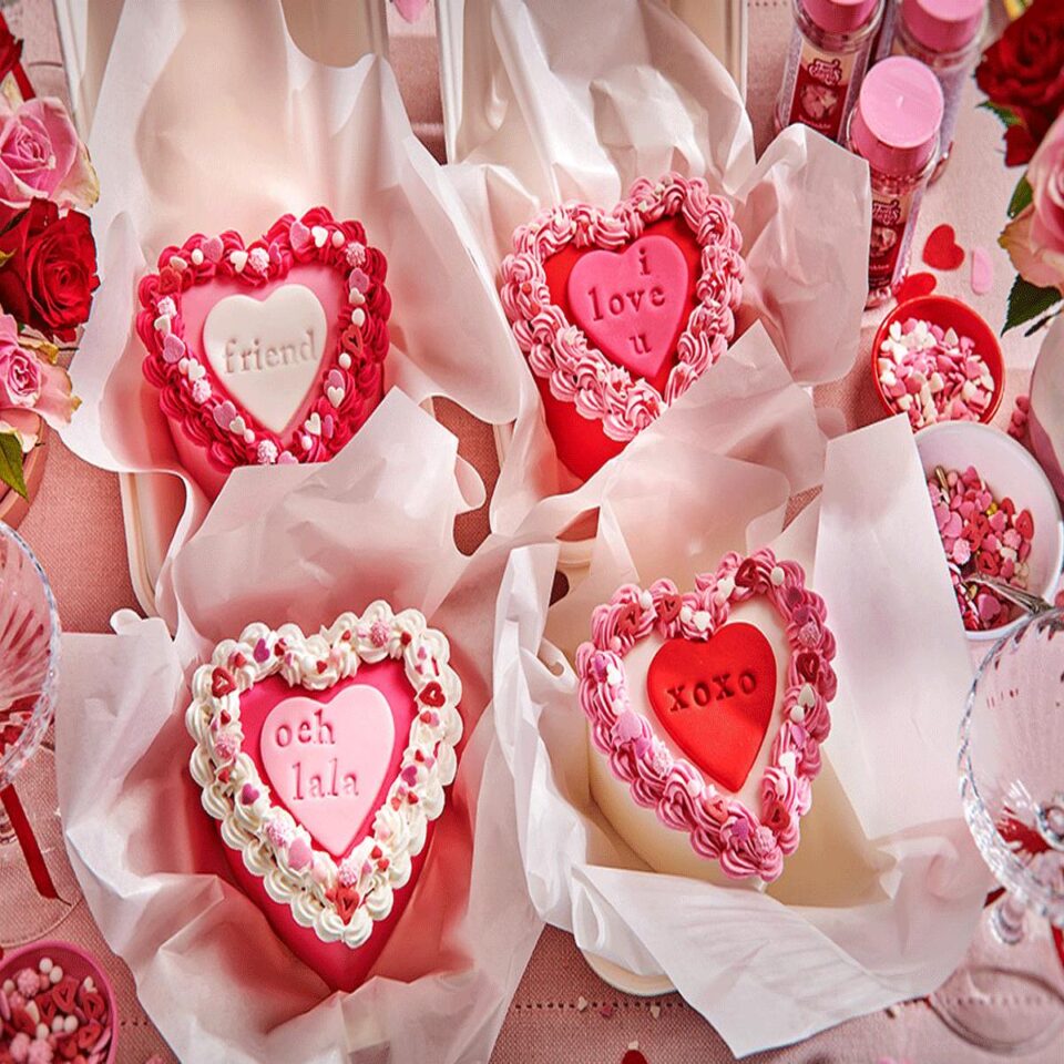 Galentine bento cakes