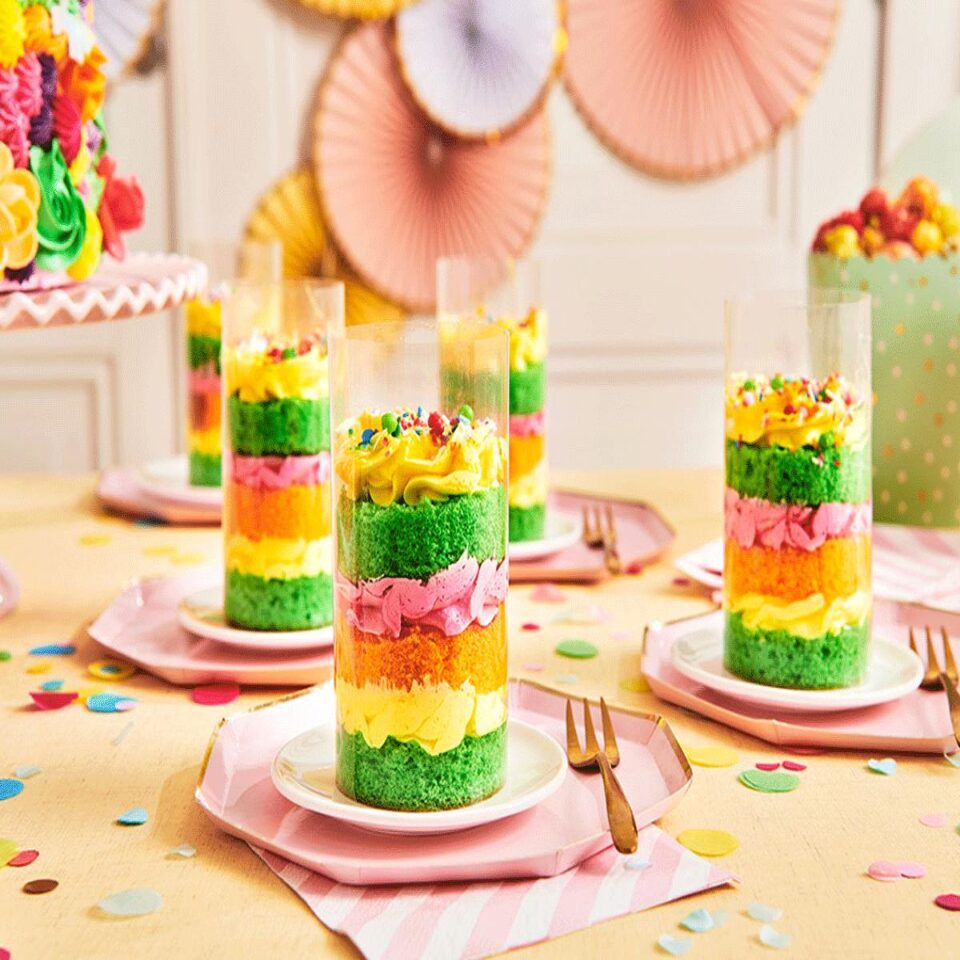 Mini regenboog taartjes