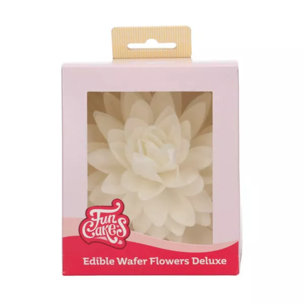 Edible Wafer Flowers Deluxe Peony White Large