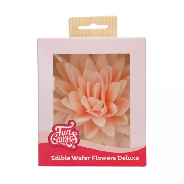 Edible Wafer Flowers Deluxe Peony Orange Ombre Large