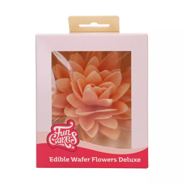 Edible Wafer Flowers Deluxe Peony Orange Large