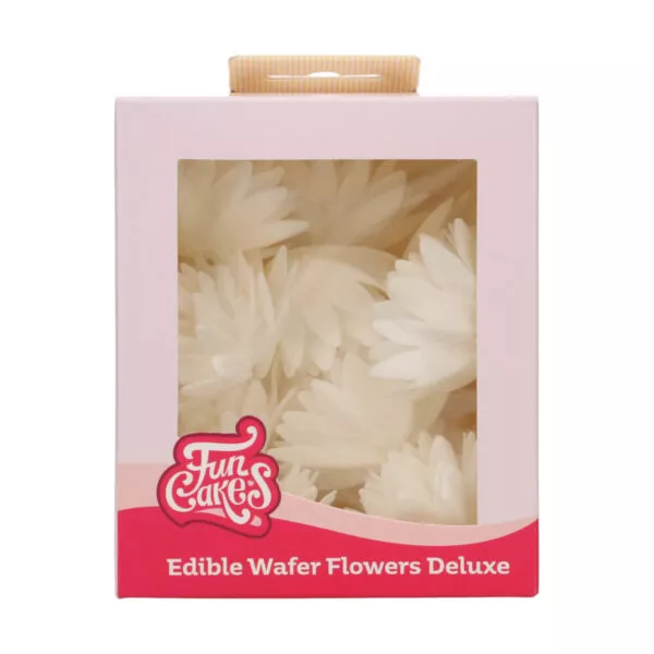 Edible Wafer Flowers Deluxe Aster White Medium