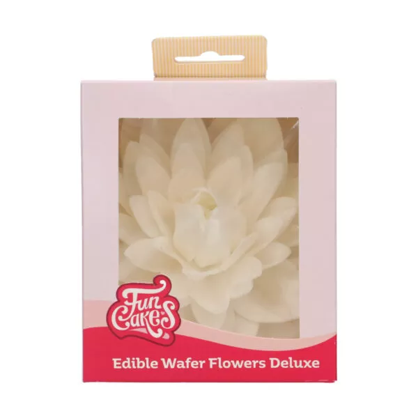 Edible Wafer Flowers Deluxe Dahlia White Large