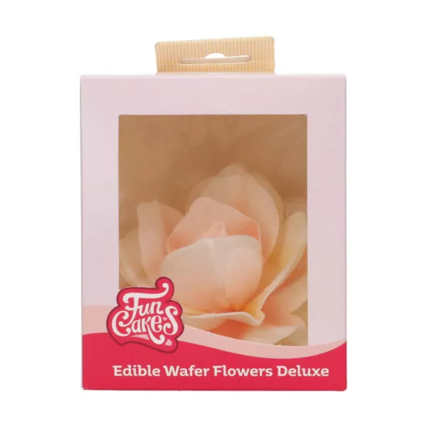 Edible Wafer Flowers Deluxe Rose Pastella Yellow/Orange Ombre Large