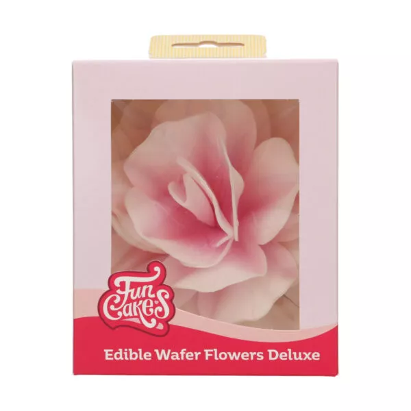 Edible Wafer Flowers Deluxe Rose Pastella Pink Ombre Large