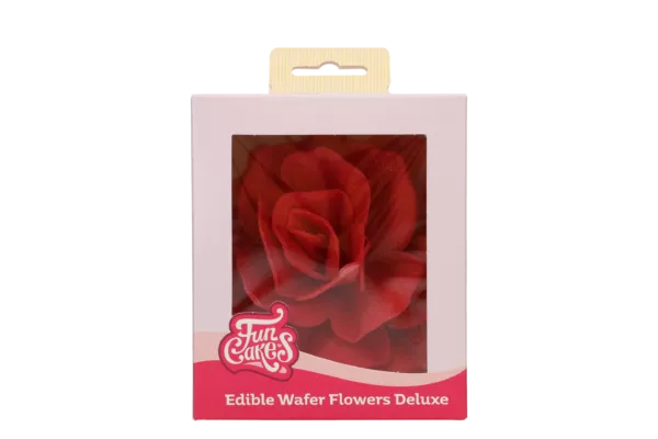Edible Wafer Flowers Deluxe Rose Pastella Red Large