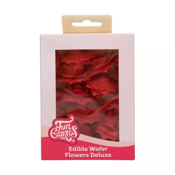 Edible Wafer Flowers Deluxe Rose Rosalia Red Medium