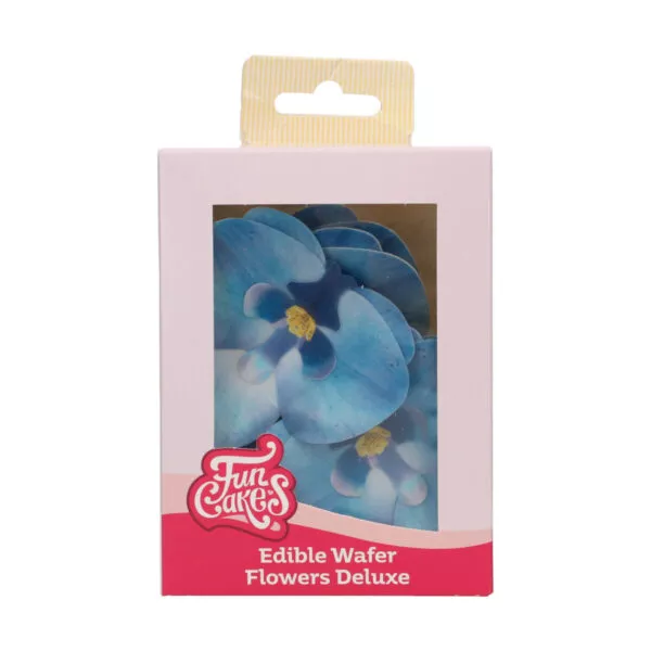 Edible Wafer Flowers Deluxe Orchid Blue Medium