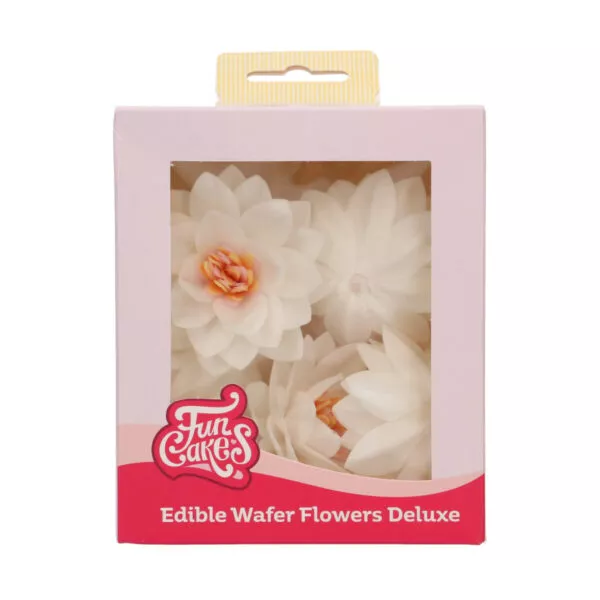 Edible Wafer Flowers Deluxe Lotus White Medium