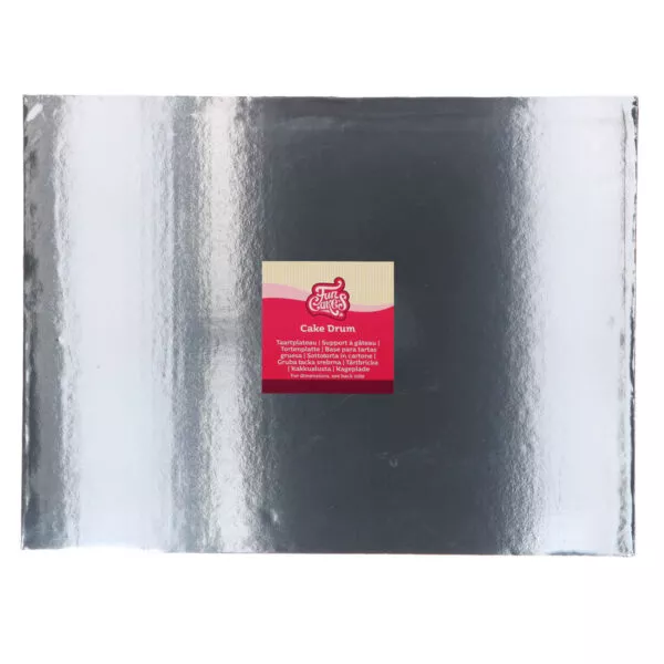 Cake Drum Oblong Silver 20 mm