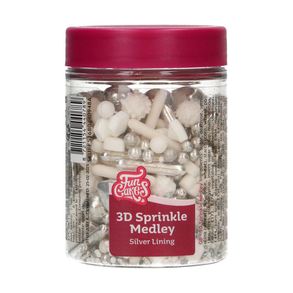 3D Sprinkle Medley Silver Lining - FunCakes