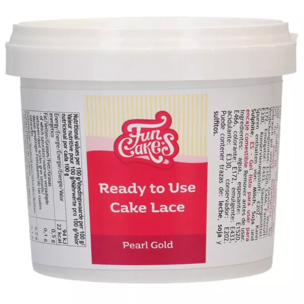 Cake Lace Ready to Use Parel Goud