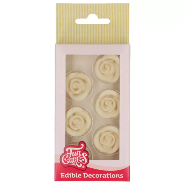 Sugar Paste Decorations Roses White