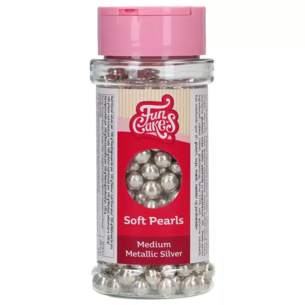 Zachte Parels Medium Metallic Zilver