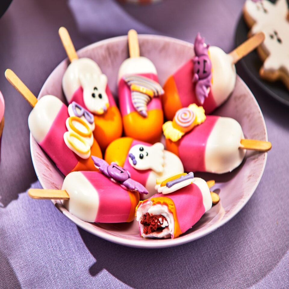 Red velvet cakesicles Summerween