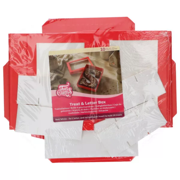 Chocoladeletterdoos Rood/Wit